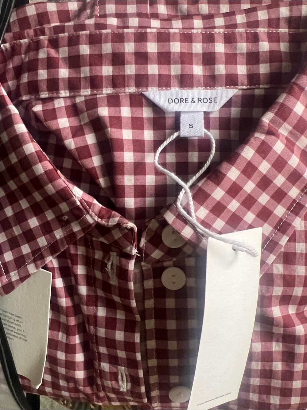 Dore & Rose Red Gingham Button-Front Pajama Set with Shorts - Picture 12 of 12